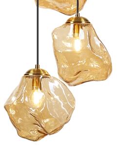 Полилей на кабел CRISTAL 5xE14/15W/230V месинг/димчато бежово