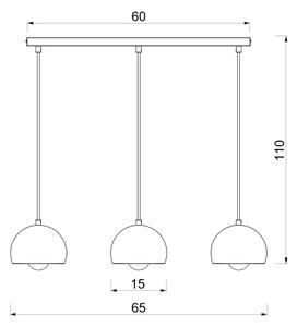 Полилей на кабел SOOL 3xE27/15W/230V бордо