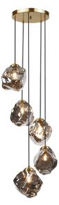 Полилей на кабел CRISTAL 5xE14/15W/230V месинг/димно черно