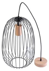 Полилей на кабел OVELLA 1xE27/15W/230V, диам. 25 см, черен/бор