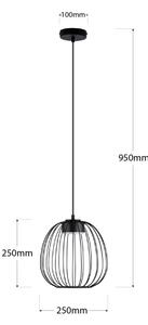 Полилей на кабел OVELLA 1xGX53/10W/230V Ø 25 см, черен
