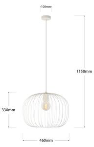 Полилей на кабел OVELLA 1xE27/15W/230V, Ø 46 см, кремав