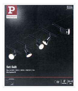 Paulmann 94446 - КОМПЛЕКТ 5xGU5,3/10W Пълна кабелна система SALT 230V черна