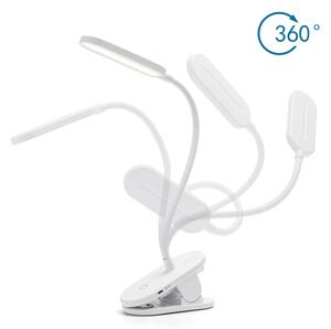 Aigostar LED регулируема настолна лампа с клипс, 2,5W, 1200mAh, бяла