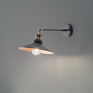 Opviq Стенна лампа Saglam, черна/златна, конична, височина 20 cm, E27, Затъмняване, Черен, Дневна/трапезария, Метал, Къща в провинцията / Рустик