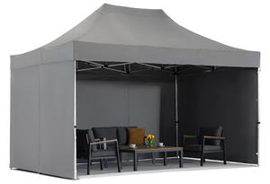 Антрацитна експресна градинска палатка Manta 3 x 4,4 м със завеси Garden Point