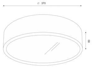 Brilagi - LED RGBW димируем таванен плафон CARVALHO 2xE27/9W/230V Wi‑Fi дъб Ø 37,5 см