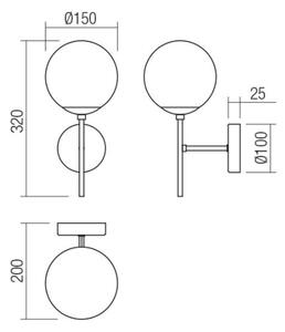 Redo 01-2942 - Настенна лампа MUNDI 1xE14/28W/230V медна/опушена