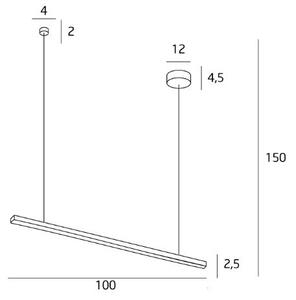 MAXLIGHT P0310 - LED Пендел TRIO LED/12W/230V черен