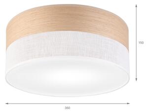 Плафон SIRJA WOOD 1xE27/15W/230V Ø 35 см бял/дъб
