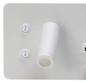 Immax 08285L-LED стенен LED с полка, USB и безжично зареждане, 3W/230V
