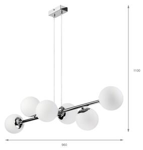 Brilagi - Полилей с кабел MALONY 6xE14/20W/230V блестящ хром