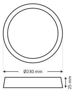 LED таванно осветително тяло LED/18W/230V 3000/4000/6500K pr. 23 cm черно