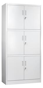 Шкаф Carmen CR-1260 XZ, 3 бр. рафтове, грапаво-шагрен покритие, прахово боядисан метал, светло сив