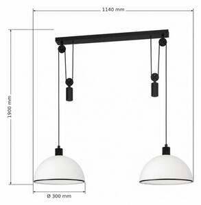 BRILAGI - LED полилей на кабел RETRO GLASS 2xE27/40W/230V черен/бял
