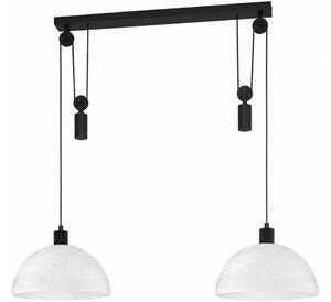 BRILAGI - LED полилей на кабел RETRO GLASS 2xE27/40W/230V черен/бял