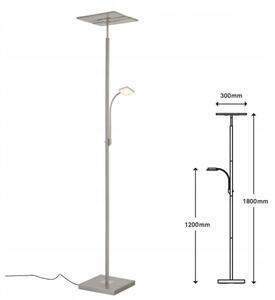 Briloner 1328-022 - димируема LED подова лампа LED/21W/230V + LED/3,5W матов хром