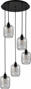 BRILAGI - LED полилей на кабел RETRO GLASS 5xE27/60W/230V черен/опушено сиво