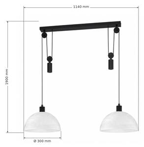 BRILAGI - LED полилей на кабел RETRO GLASS 2xE27/40W/230V черен/бял