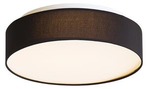 Интелигентна таванна лампа черна 35 см с LED и дистанционно управление - Flat Drum