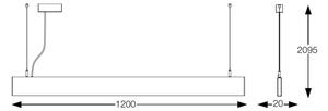 Ideal Lux - LED полилей на кабел STEEL LED/29W/230V 4000K CRI 90 120 cm бял