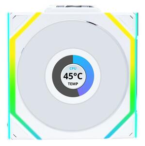 Вентилатор 120mm, Lian Li UNI FAN SL Wireless LCD Reverse Blade, 4-pin, 1900rpm, бял