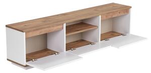 ТВ шкаф KREDE 160x30 см бял/бор