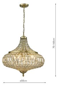 Där Lighting ASM0675 - полилей на верига ASMARA 6xE14/40W/230V месинг