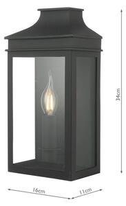 Där Lighting VAP5222 - Външно стенно осветително тяло VAPOUR 1xE14/60W/230V IP44 черно