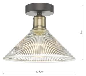 Där Lighting BOY0175 -Таванно осветително тяло BOYD 1xE27/60W/230V Ø 25 см месинг/прозрачно