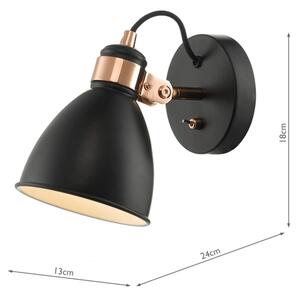 Där Lighting FRE0722 - Настенно насочващо осветително тяло FREDERICK 1xE14/40W/230V черно