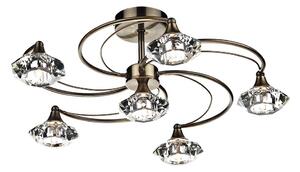 Där Lighting LUT0675 - Повърхностно монтиран полилей LUTHER 6xG9/40W/230V месинг