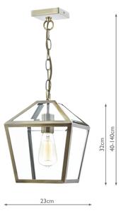 Där Lighting CHU0175 - Полилей на верига CHURCHILL 1xE27/60W/230V месинг
