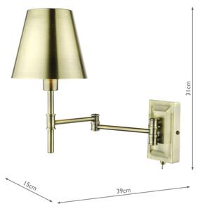 Där Lighting KEN0775 -Гъвкава стенна лампа KENSINGTON 1xE14/25W/230V месинг