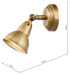 Där Lighting NAT0742 - Настенно спот осветително тяло NATHANIEL 1xGU10/11W/230V месинг