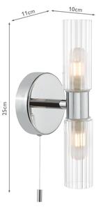 Där Lighting BOL0950 - Стенна лампа за баня BOLTON 2xG9/5W/230V IP44 хром