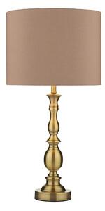 Där Lighting MAD4275 - Настолна лампа MADRID 1xE27/60W/230V кафяв/месинг