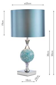 Där Lighting ELS4223 - Настолна лампа ELSA 1xE27/40W/230V синя/лъскав хром