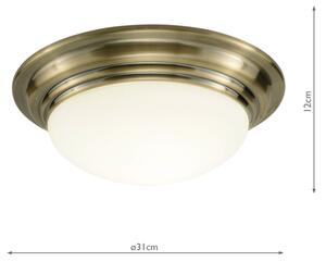 Där Lighting BAR5275 - Таванно осветително тяло за баня BARCLAY 1xE27/60W/230V Ø 31 см месинг