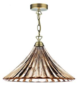 Daar Lighting ARD866 - Полилей с верига ARDECHE 1xE27/60W/230V месинг/опушено кафяво