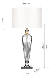 Där Lighting HIN4208 - Настолна лампа HINTON 1xE27/60W/230V бял/лъскав хром