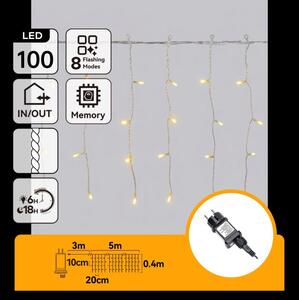 Aigostar - LED външен коледен гирлянд 100xLED/8 функции 8x0,4m IP44 топла бяла