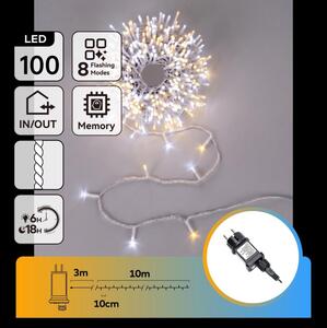 Aigostar - LED външен коледен гирлянд 100xLED/8 функции 13m IP44 топла/студена