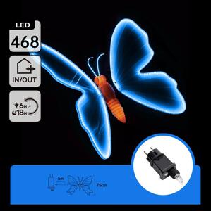 Aigostar - LED Външна декорация 468xLED 75 cm IP44 пеперуда/синя