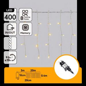 Aigostar - LED външна коледна гирлянда 400xLED/8 функции 23x0,4m IP44 топла бяла