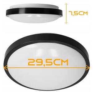 Таванно осветително тяло 2xE27/40W/230V Ø 29,5 см черно