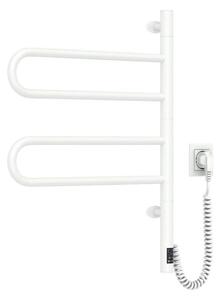 Електрическа въртяща се сушилня за кърпи с термостат FOUETTE 128W/230V 64,6 см IP44 бял
