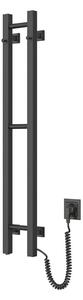 Електрическа сушилня за кърпи SILOUETTE 187W/230V 101,1 см IP44 черен дeсен ъглов
