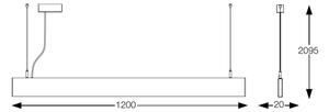 Ideal Lux - LED полилей на кабел STEEL LED/29W/230V 3000K CRI 90 120 cm черен