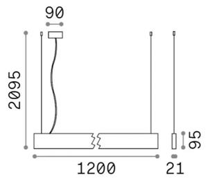 Ideal Lux - LED полилей на кабел STEEL LED/29W/230V 4000K CRI 90 120 cm черен